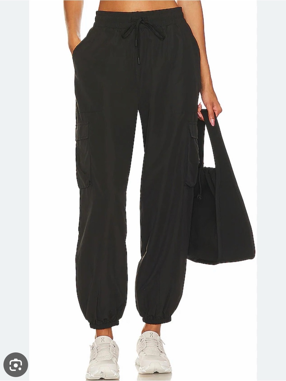 The Upside Kendall Cargo Pants Black Small Recycled Nylon Joggers revolve